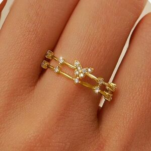 Anthropologie Gold 925 Sterling Silver Butterfly Ring